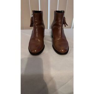 RUSSELL & BROMLEY  Tan Tassal  Brown Leather Chelsea Zip  Boots, Size 9 EU 39.5
